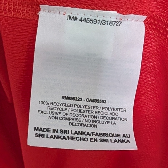 Nike Shirt Women Medium Red Running Short Sleeve - Picture 7 of 9